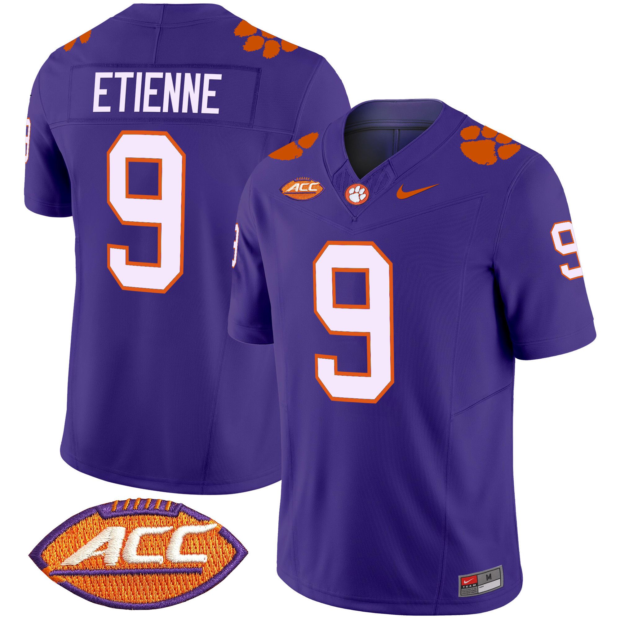 Men Clemson Tigers #9 Etienne Purple 2024 Nike Vapor Limited NCAA Jersey